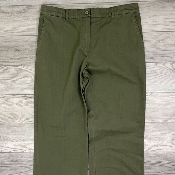 Lacoste Womens Size 8 Green Cotton Straight Leg Chino NEW Pants - Picture 8 of 9